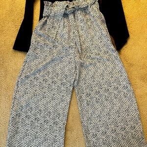 Wayf Paperbag belted chic leopard (black/cream) culotte pant